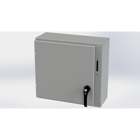 Saginaw Control & Engineering 2 Point Latch with Padlock Handle Electrical Enclosures, 20 in H, 8 in D, 21.38 in W, Carbon Steel SCE-20XEL2108LP